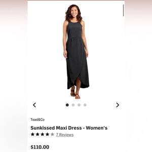 Toad & Co Black Sun-kissed maxi dress with zipper pocket - size L